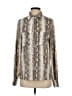 Single Los Angeles Animal Print Silver Long Sleeve Blouse Size S - photo 1