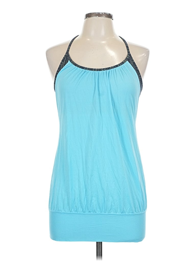 Pre-owned Lululemon Athletica Tank Top Blue Halter Neckline Tops