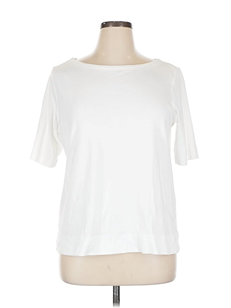 Pre-owned Chico's Short Sleeve T-shirt In White