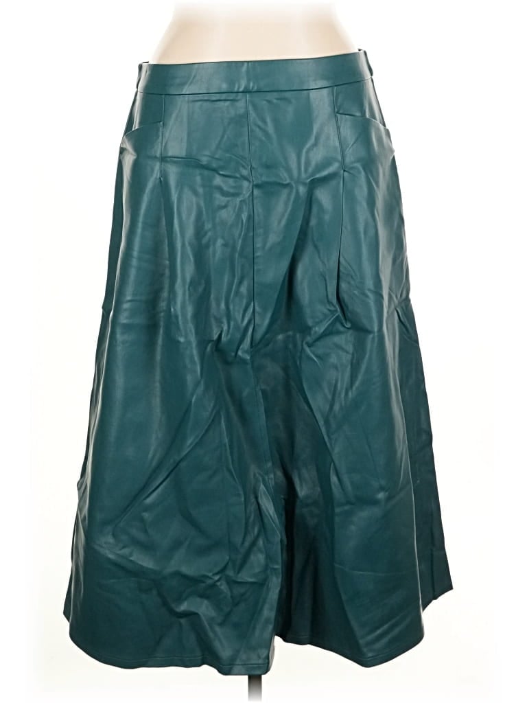 Pre-owned Eloquii Faux Leather Skirt In Blue