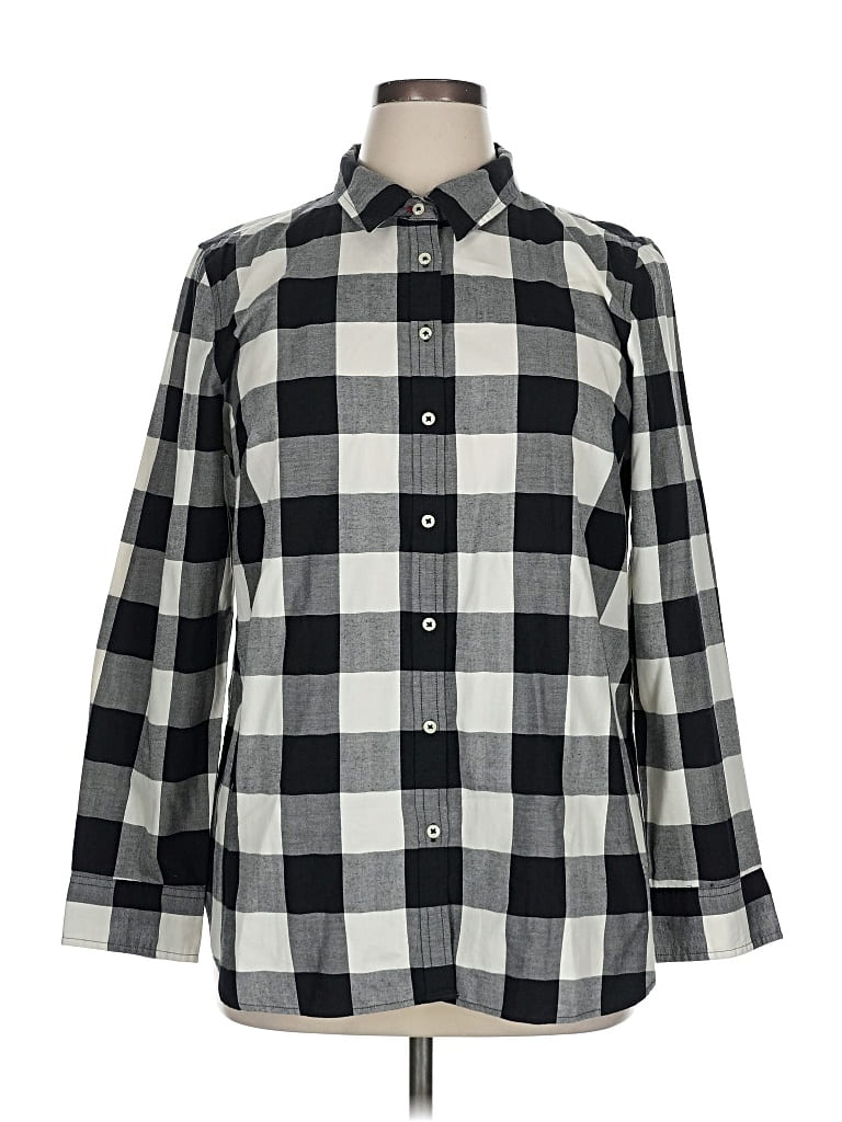 Pre-owned Talbots Long Sleeve Button Down Shirt In Black