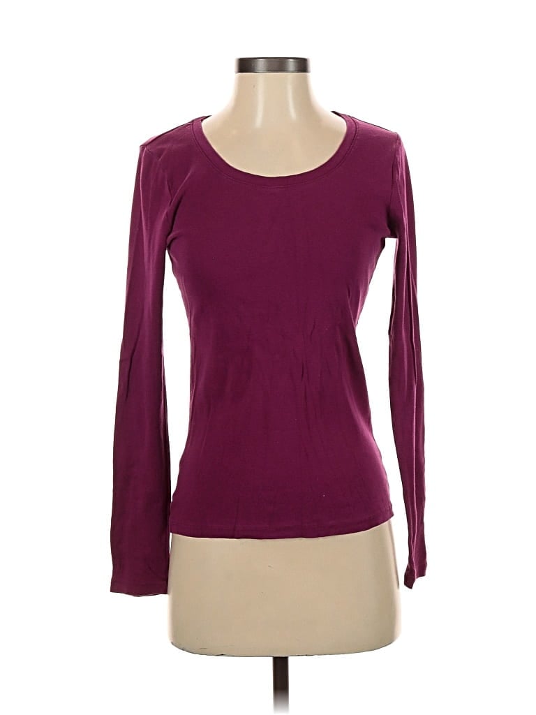 Pre-owned Merona Long Sleeve T-shirt In Burgundy