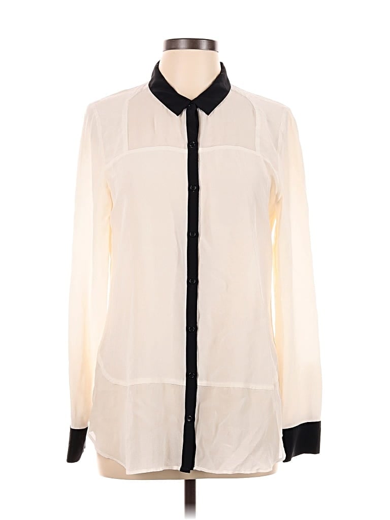 Pre-owned Trouve Long Sleeve Blouse In White