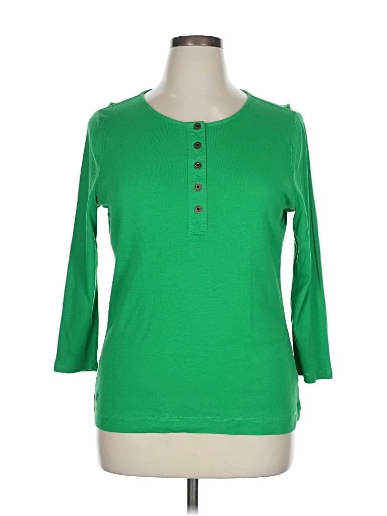 Pre-owned Lauren Jeans Co. 3/4 Sleeve T-shirt In Green