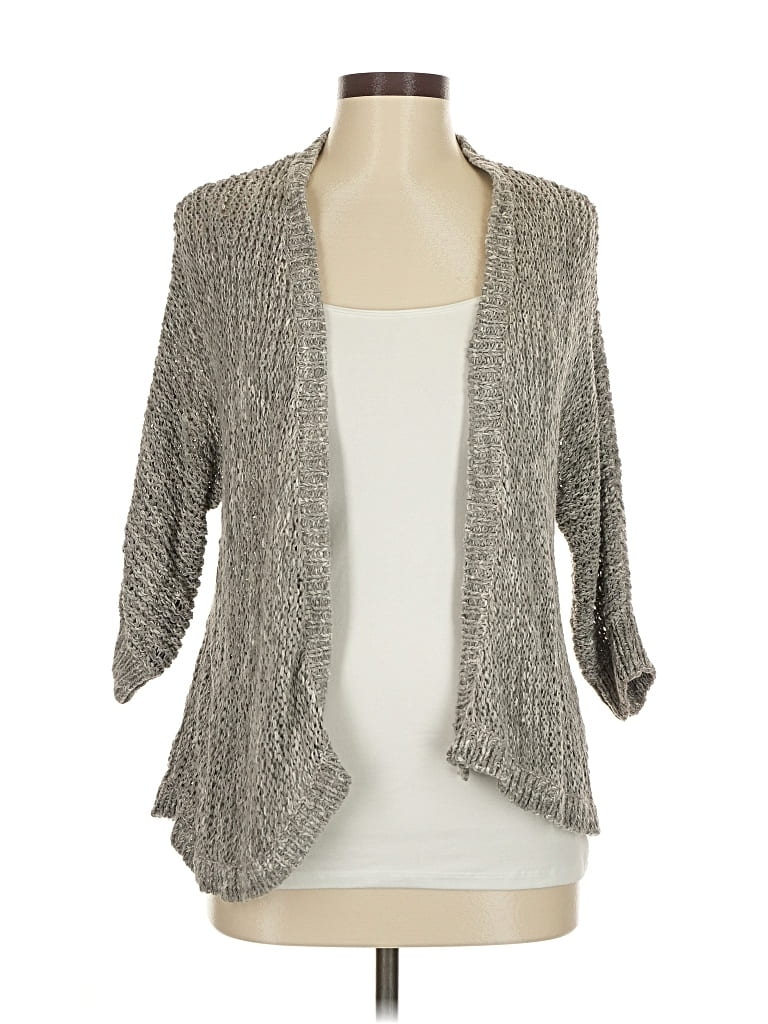 Pre-owned Eileen Fisher Cardigan Sweater In Gray