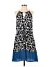 Collective Concepts 100% Polyester Print Blue Casual Dress Size XS - photo 1
