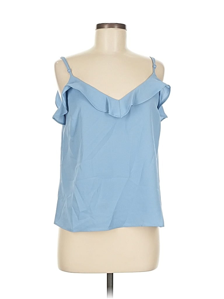 Pre-owned Bar Iii Tank Top Blue Cold Shoulder Neckline Tops