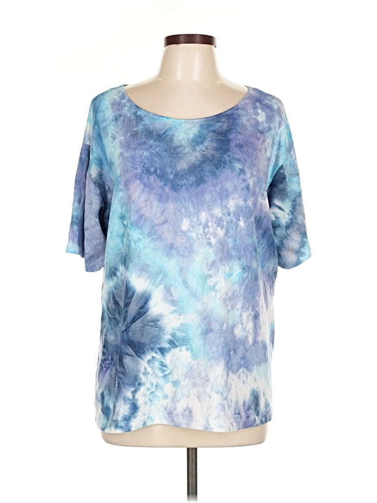 Pre-owned Aqua Short Sleeve T-shirt In Blue