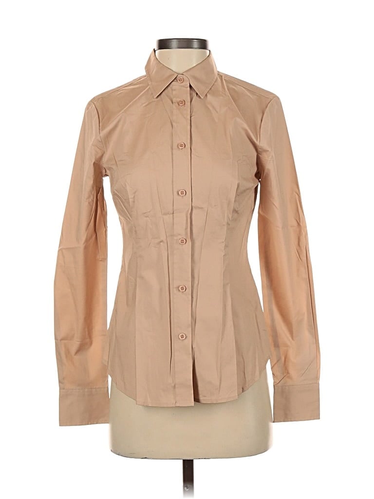 Pre-owned Moda International Long Sleeve Blouse In Brown