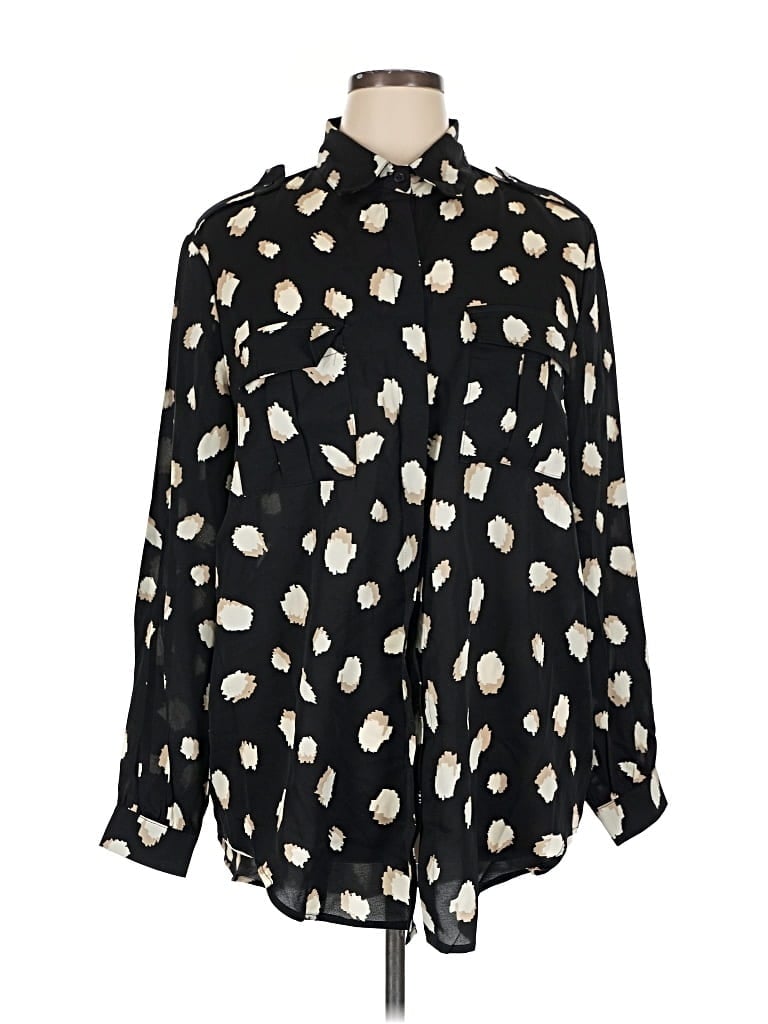 Pre-owned Boohoo Long Sleeve Blouse In Black