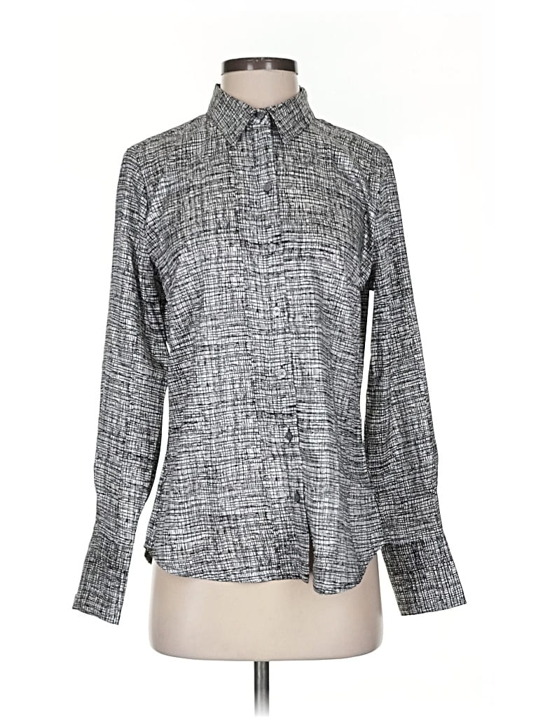 Banana Republic Factory Store Long Sleeve Blouse In Gray