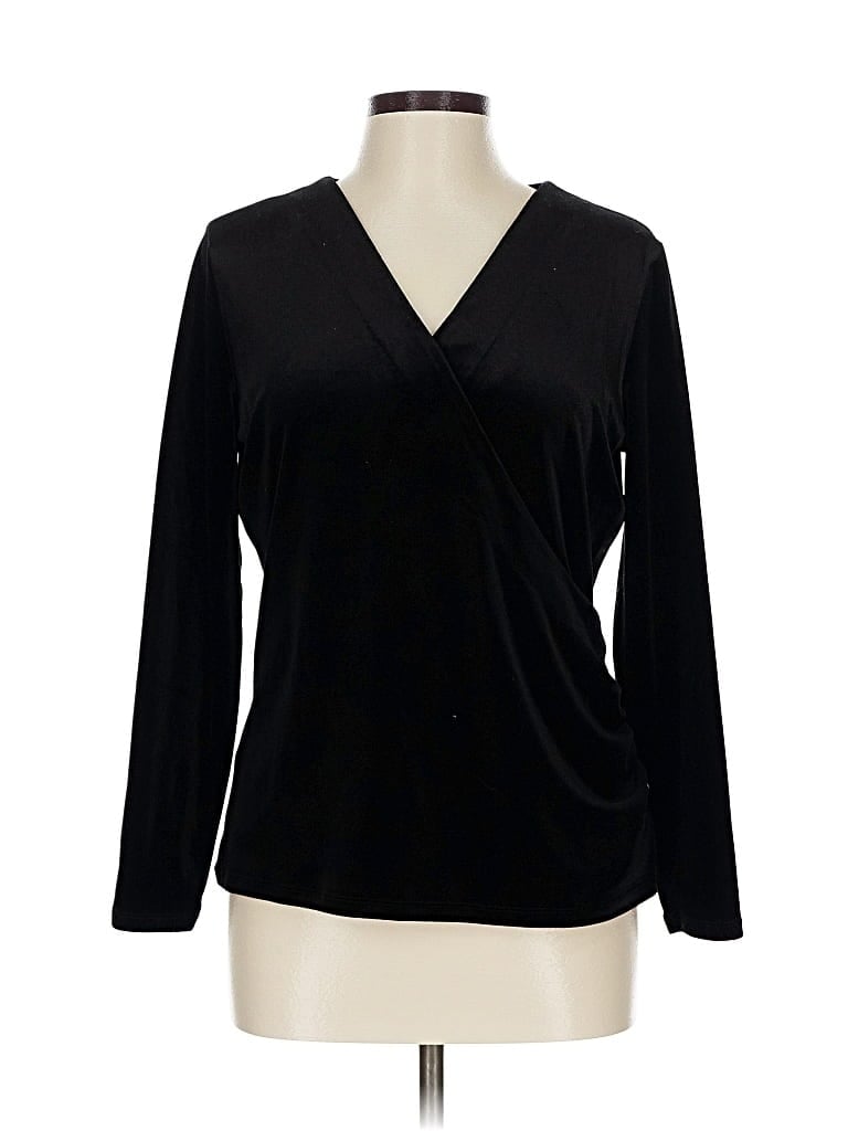 Pre-owned Talbots Long Sleeve Blouse In Black