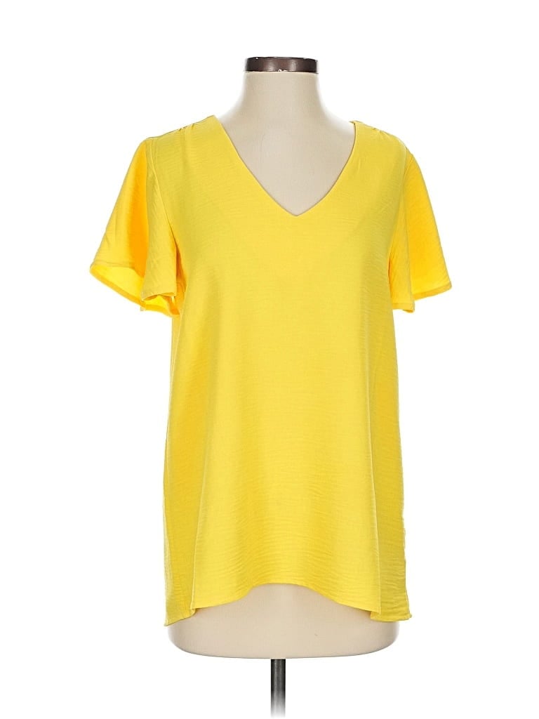 Pre-owned Zenana Short Sleeve T-shirt In Yellow