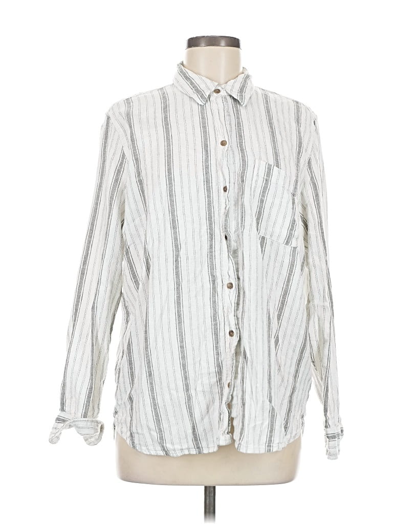 Pre-owned Universal Thread Long Sleeve Button Down Shirt In White