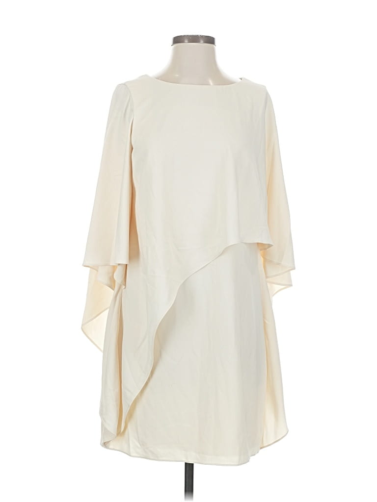 Pre-owned Halston Heritage Cocktail Dress In White