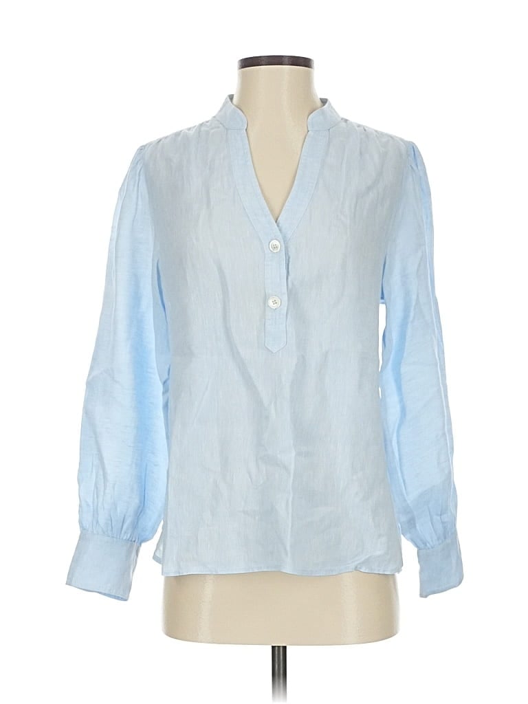 Pre-owned J. Mclaughlin 3/4 Sleeve Blouse In Blue