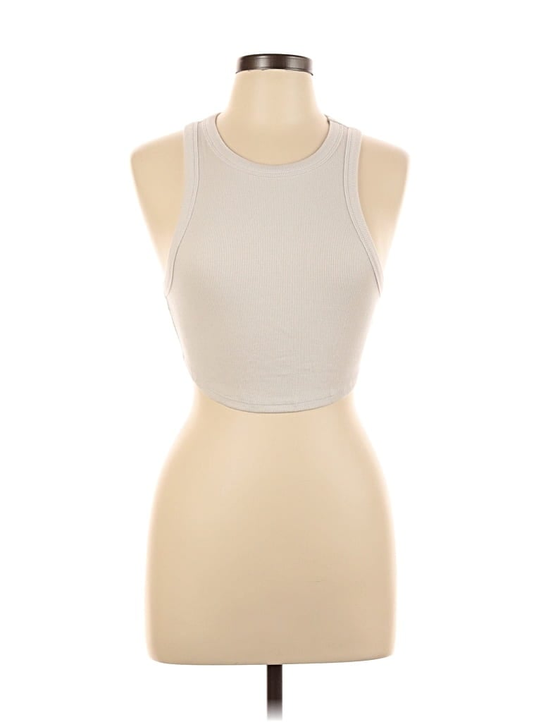 Pacsun Tank Top Ivory Halter Neckline Tops In Gray