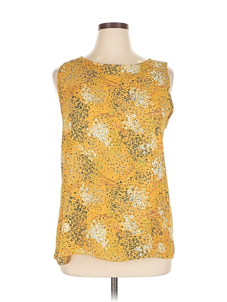 Pre-owned Ann Taylor Loft Sleeveless Blouse In Gold
