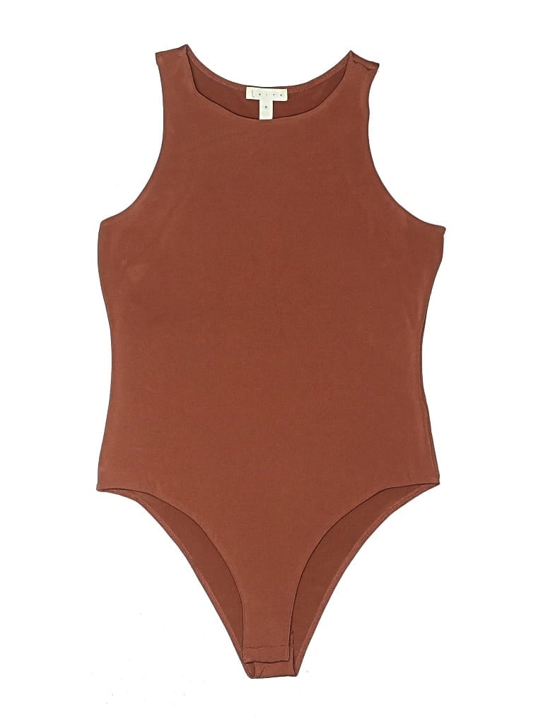 Pre-owned Leith Bodysuit In Brown