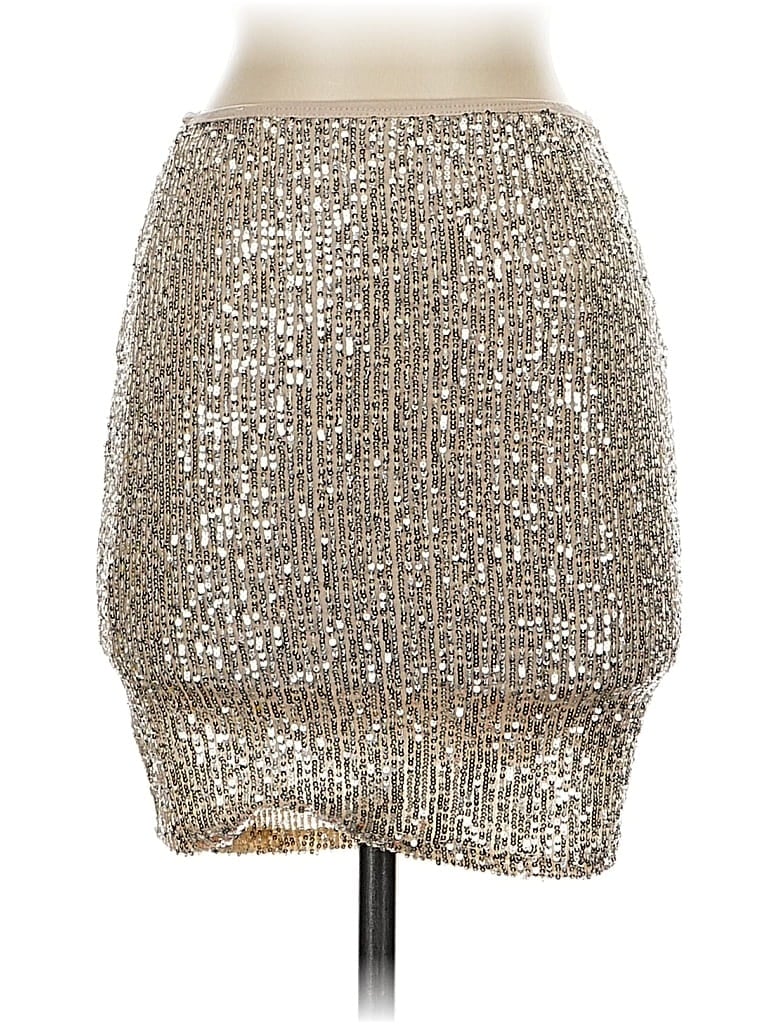 Pre-owned Blanc Formal Skirt In Silver