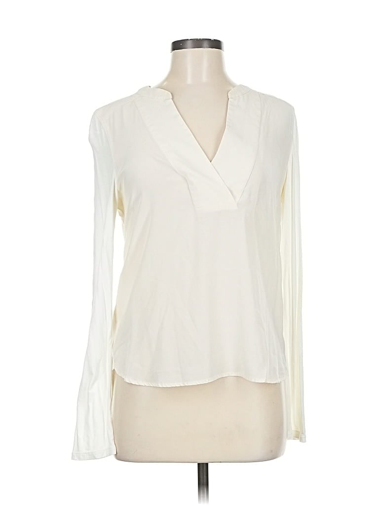 Pre-owned Bcbgmaxazria Long Sleeve Blouse In White