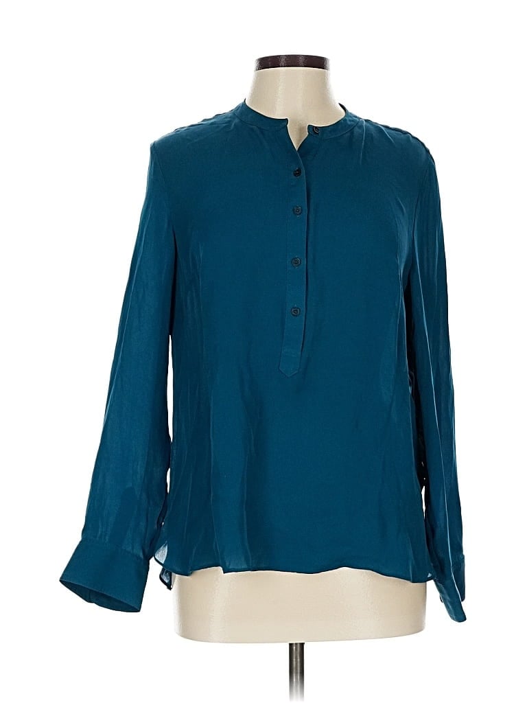 Pre-owned Talbots Long Sleeve Blouse In Blue