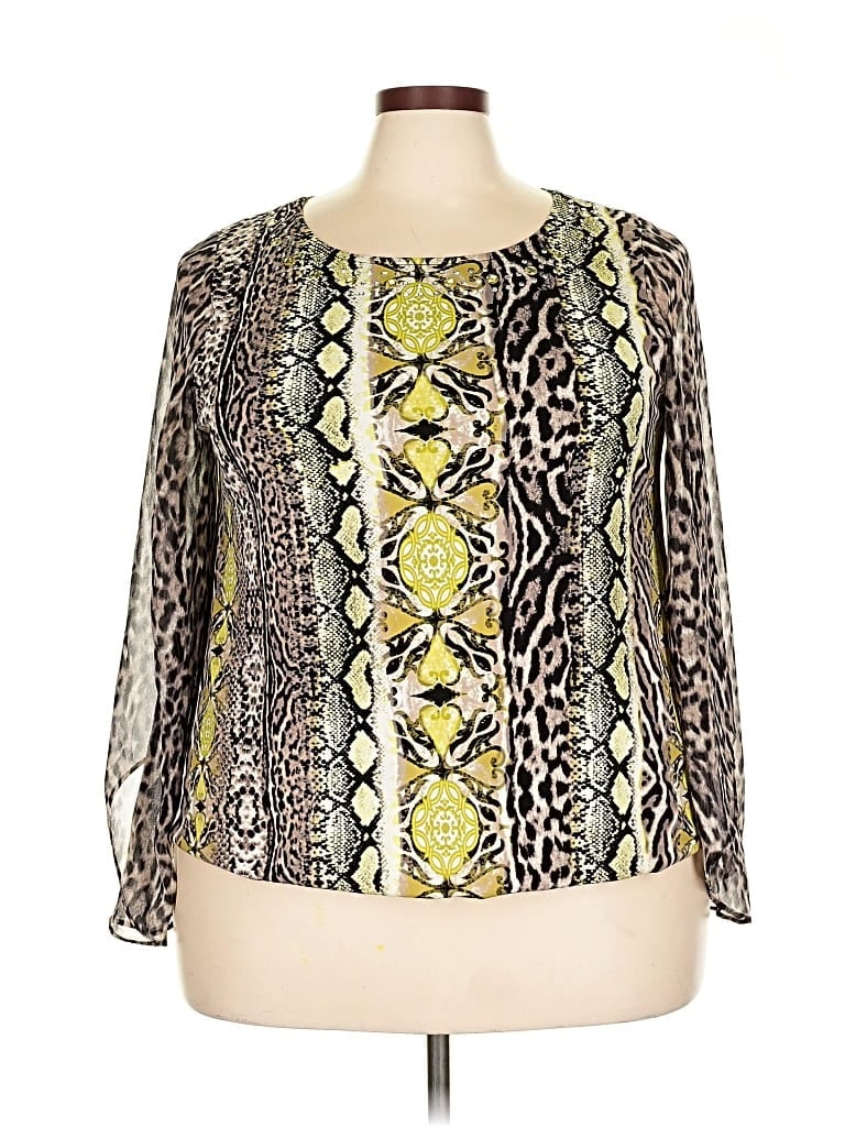 Pre-owned Alfani Long Sleeve Blouse In Green