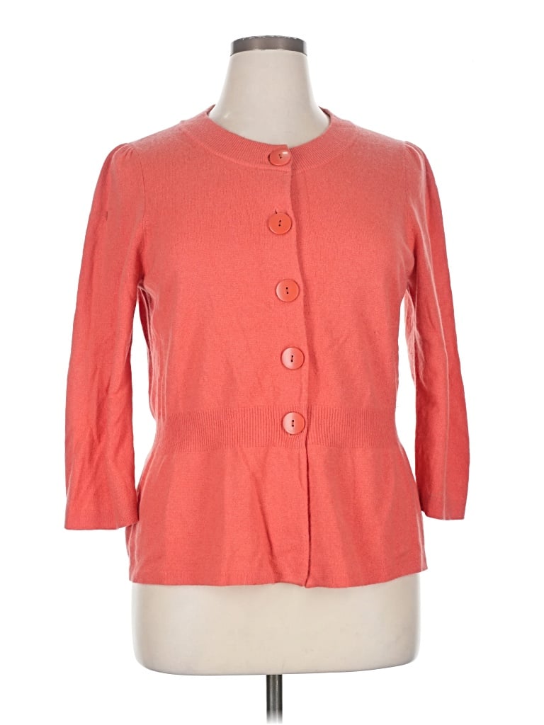 Pre-owned Ann Taylor Cardigan Sweater In Orange