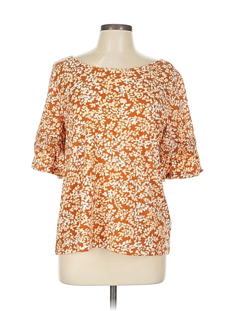 LC LAUREN CONRAD Pre-owned 3/4 Sleeve T-shirt In Orange
