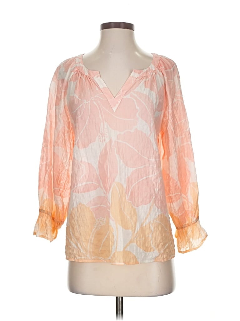 Pre-owned Tommy Bahama 3/4 Sleeve Blouse In Orange
