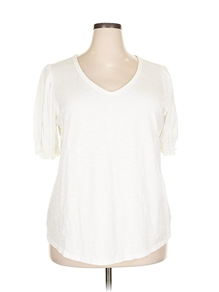 Pre-owned Talbots Short Sleeve T-shirt In White