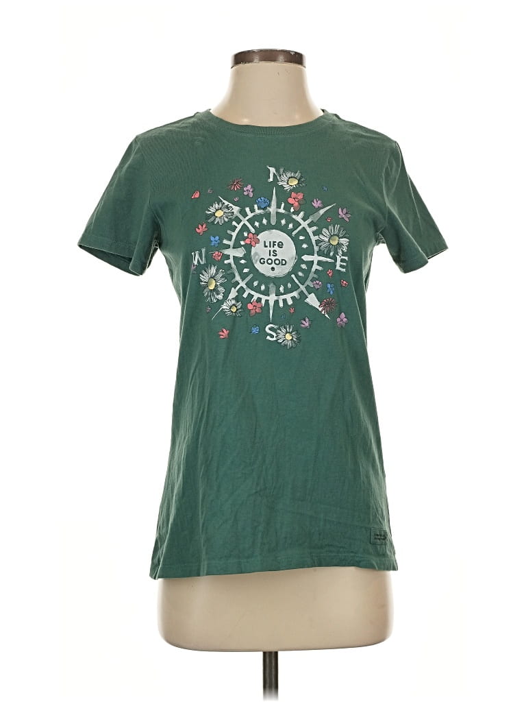 Pre-owned Life Is Good Short Sleeve T-shirt In Green