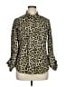 MICHAEL Michael Kors 100% Polyester Animal Print Brown Long Sleeve Blouse Size 14 - photo 1