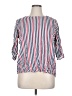 Unbranded 100% Viscose Stripes Red White 3/4 Sleeve Blouse Size 16 - photo 1