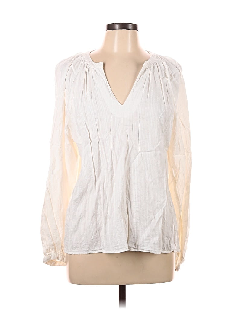Pre-owned Old Navy Long Sleeve Blouse In White