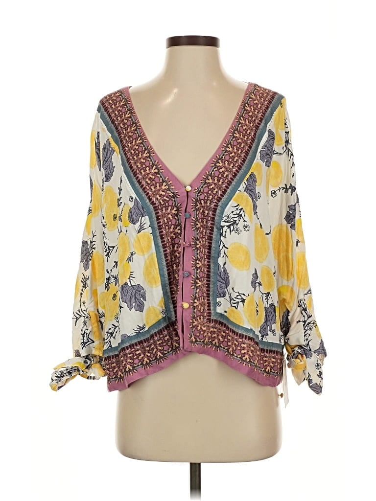 Free People 3/4 Sleeve Blouse In Multi