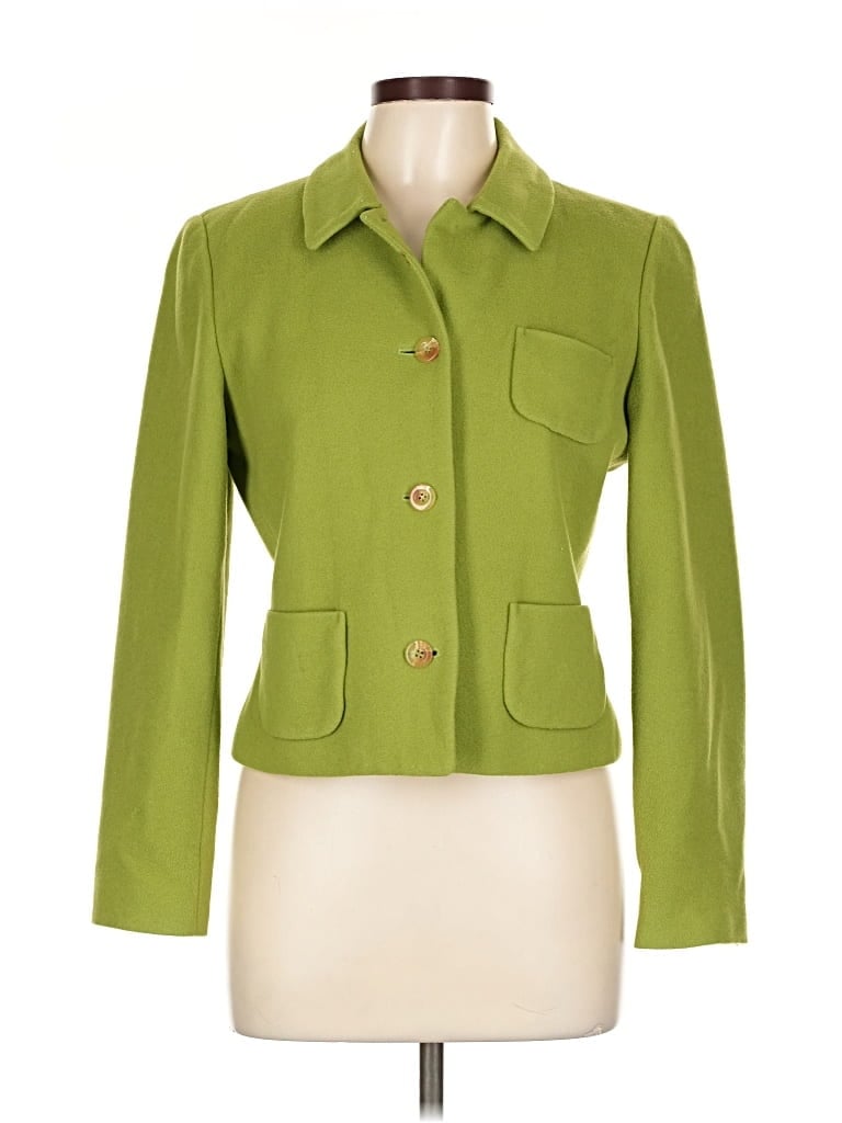 Pre-owned Covington Outlet Wool Blazer Jacket In Green