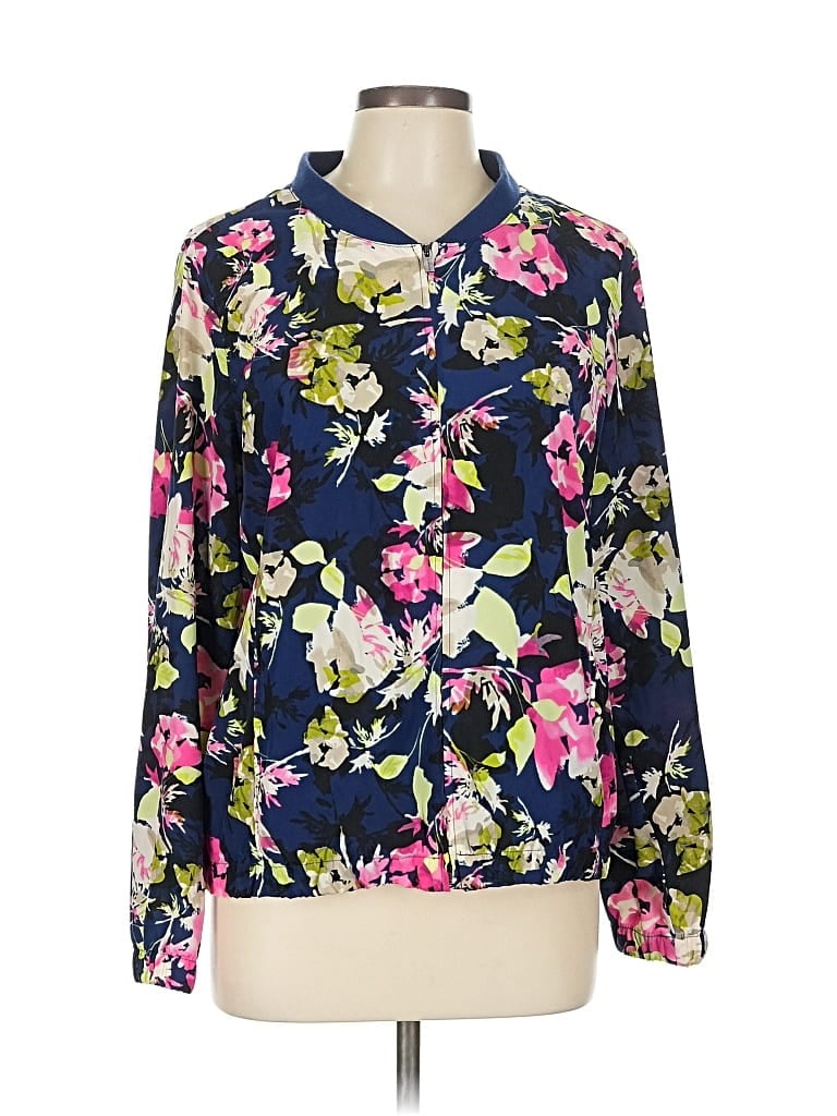 Pre-owned Liz Claiborne Long Sleeve Blouse In Blue