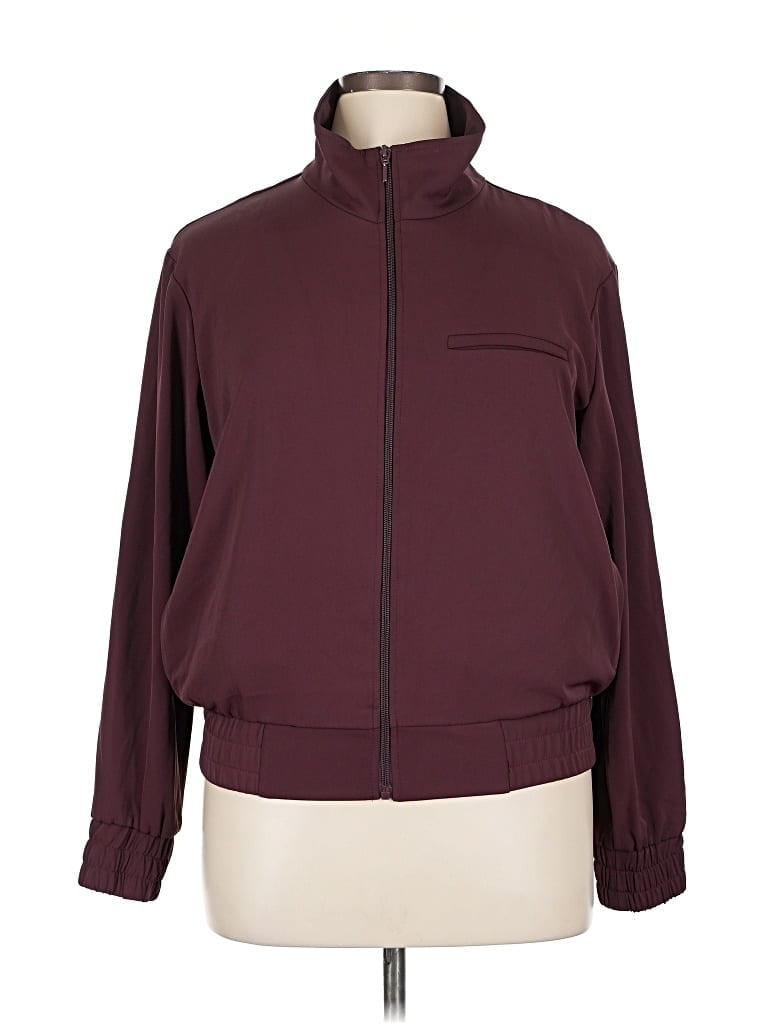 Pre-owned Assorted Brands Track Jacket In Burgundy