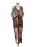CAbi 100% Polyester Print Brown Casual Dress Size S - photo 1