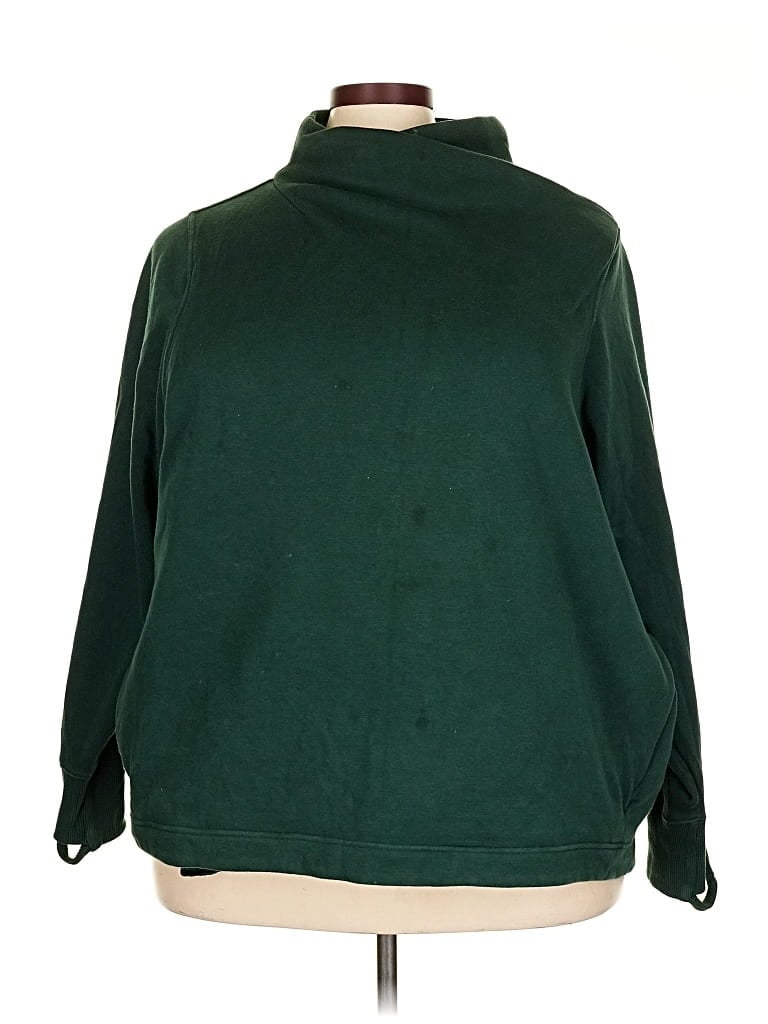 Pre-owned Athleta Turtleneck Sweater In Green