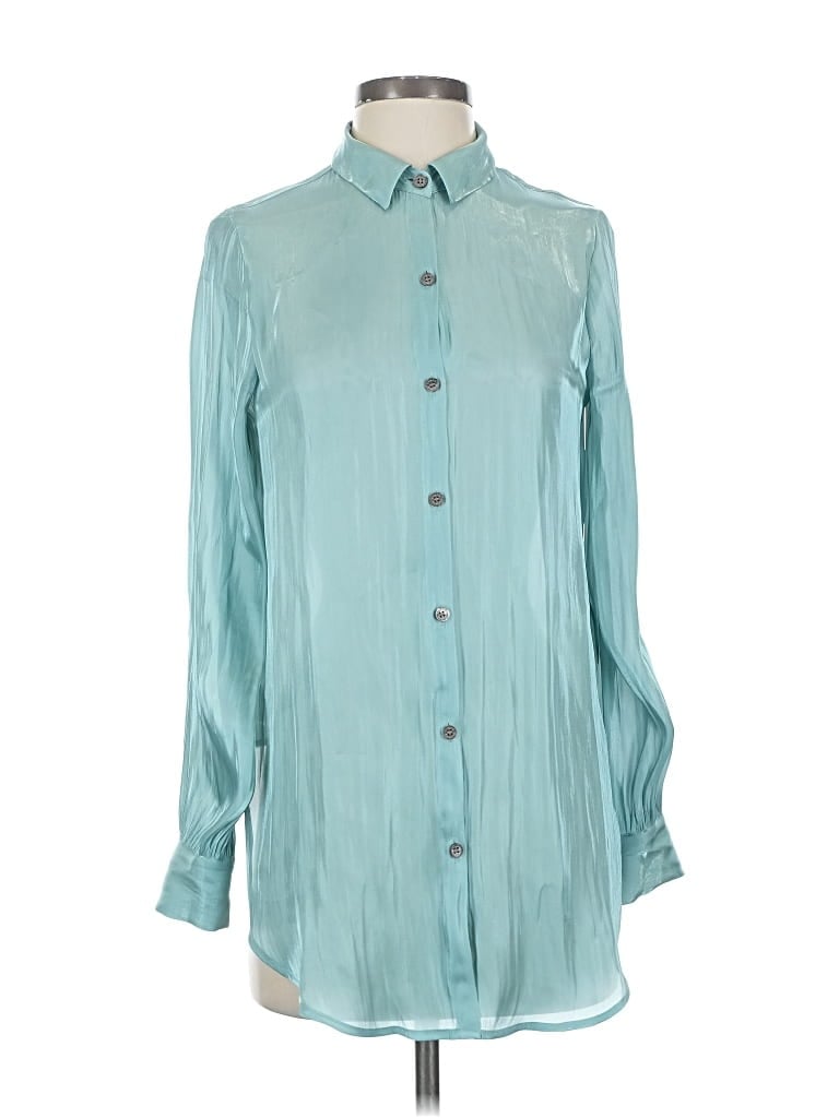 Pre-owned Vince Camuto Long Sleeve Blouse In Blue