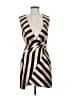 Topshop 100% Polyester Stripes Tan Cocktail Dress Size 4 - photo 1