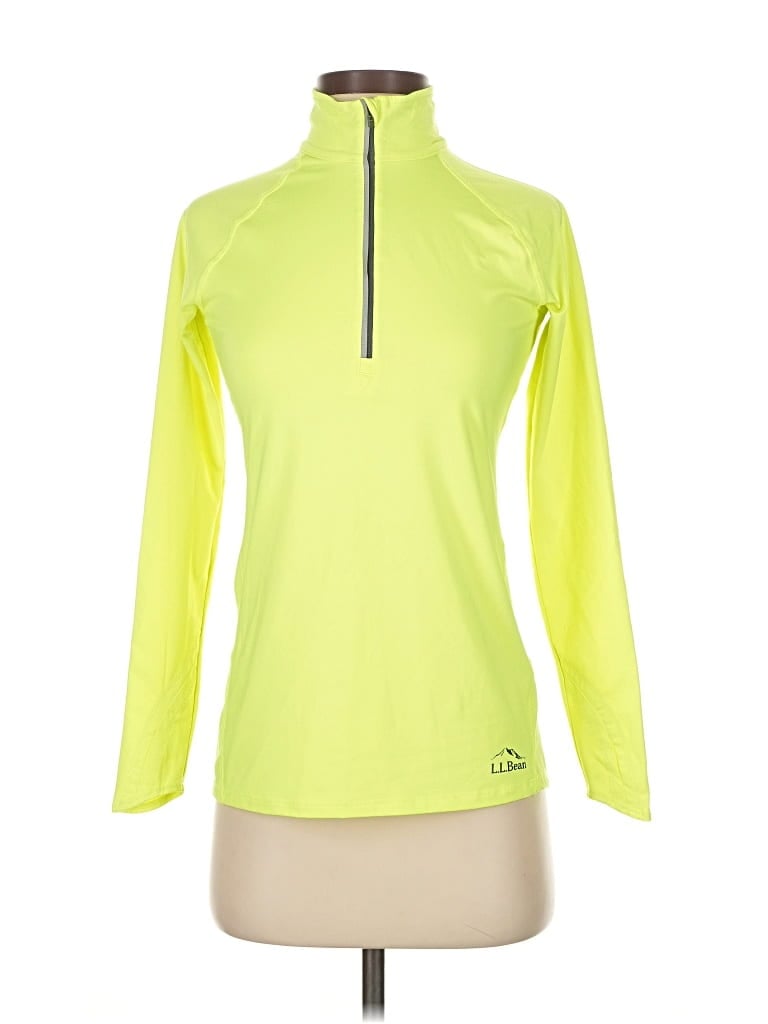 Pre-owned L.l.bean Long Sleeve Top Yellow Turtleneck Tops
