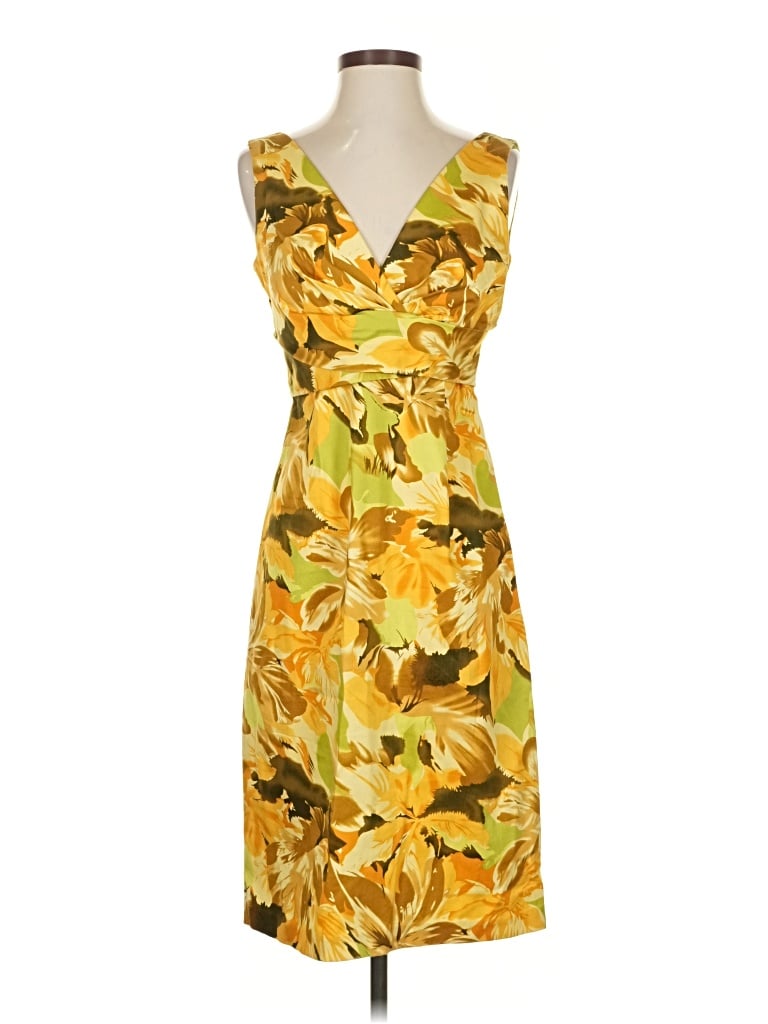 Pre-owned Donna Ricco Cocktail Dress In Yellow