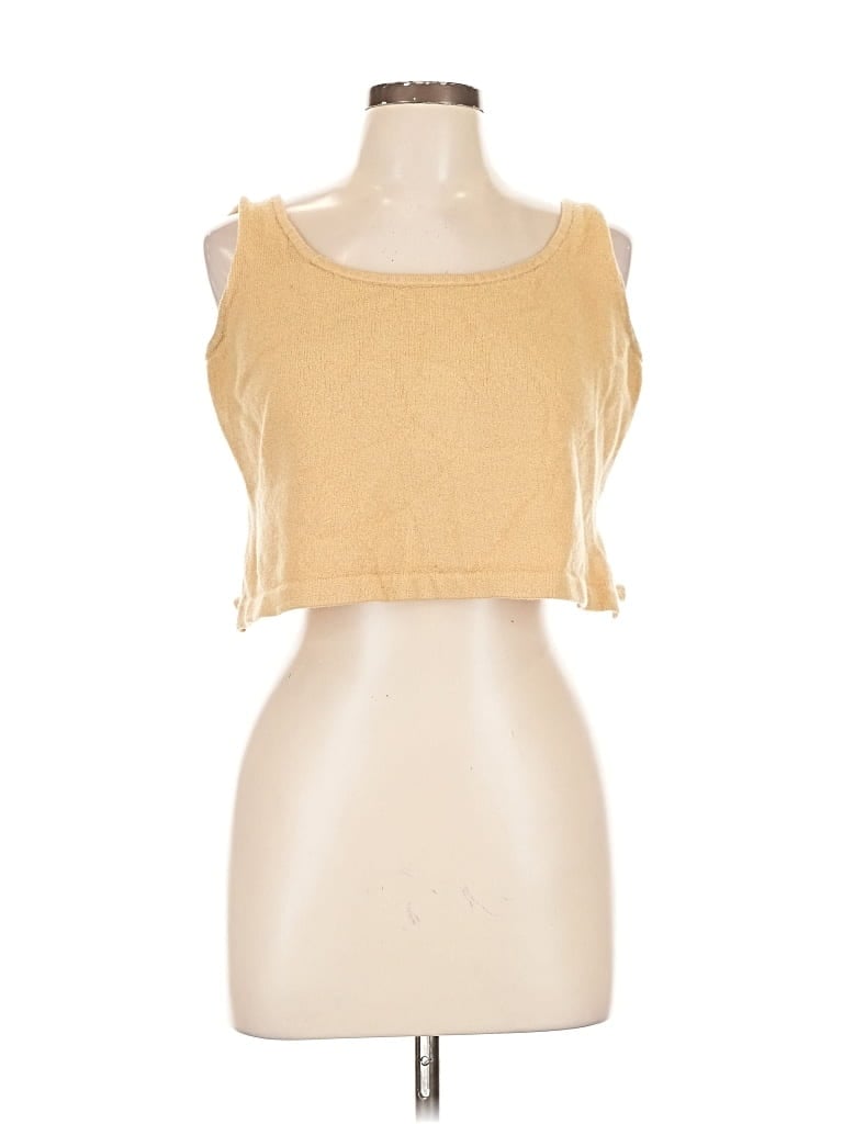 Pre-owned St John Tank Top Gold Strapless Neckline Tops