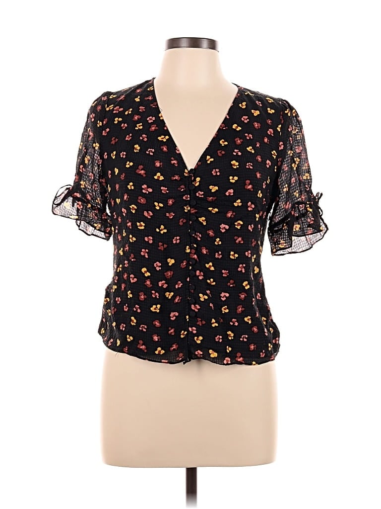 Click to view more detailed imagery on our partner's website Pre-owned Madewell Short Sleeve Blouse In Black