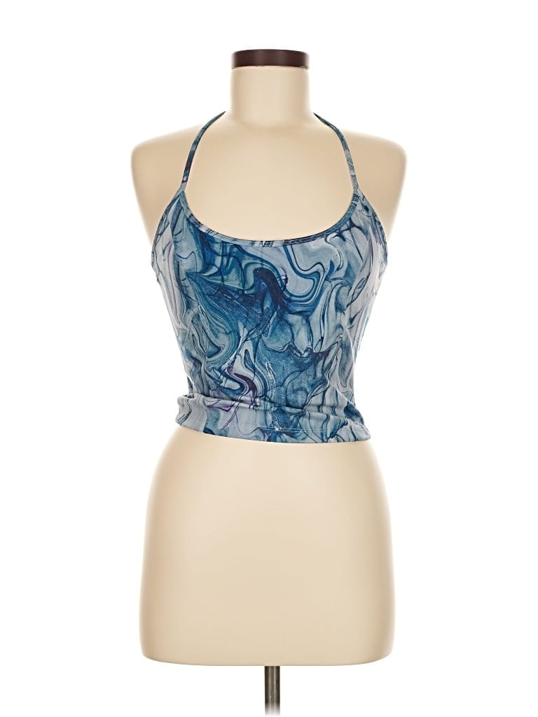 Pre-owned Victoria's Secret Tank Top Blue Halter Neckline Tops
