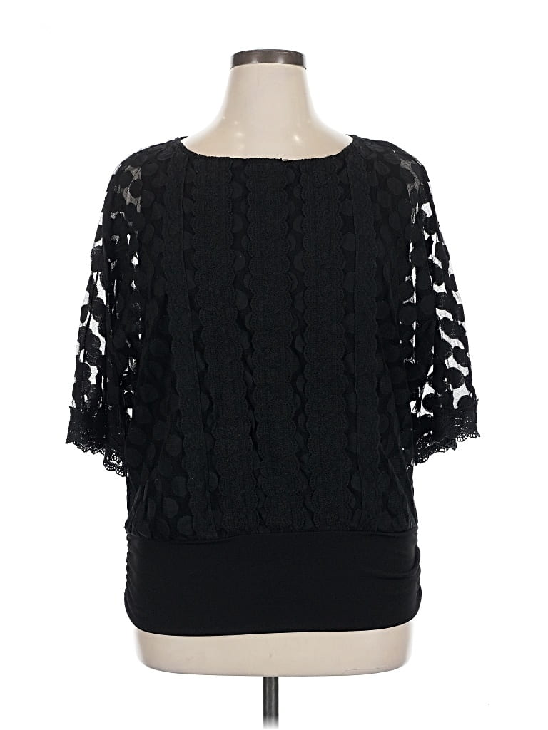 Pre-owned Alfani 3/4 Sleeve Blouse In Black