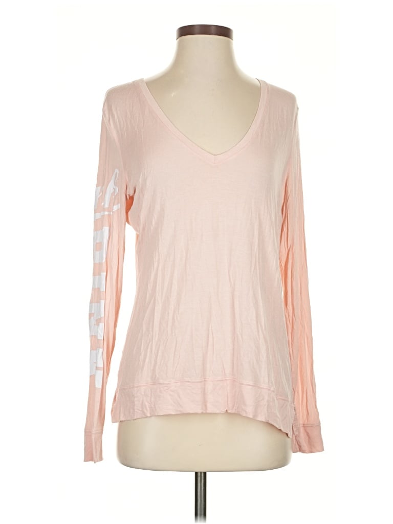 Pre-owned Victoria's Secret Pink Long Sleeve T-shirt In Pink